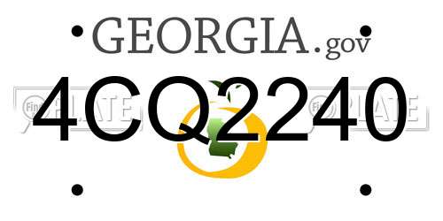 4CQ2240 Georgia License Plate