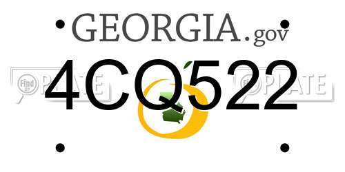 4CQ522 Georgia License Plate