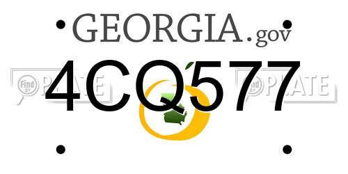 4CQ577 Georgia License Plate