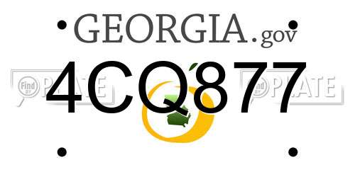 4CQ877 Georgia License Plate