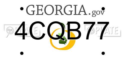 4CQB77 Georgia License Plate