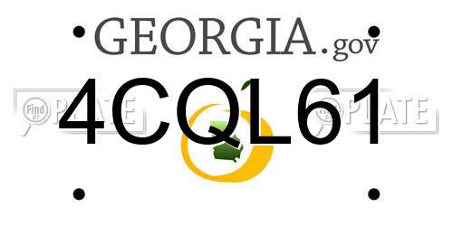 4CQL61 Georgia License Plate