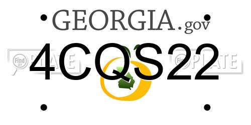 4CQS22 Georgia License Plate