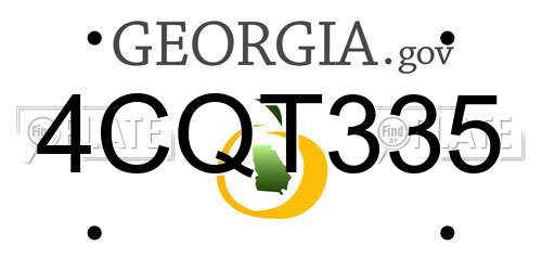 4CQT335 Georgia License Plate