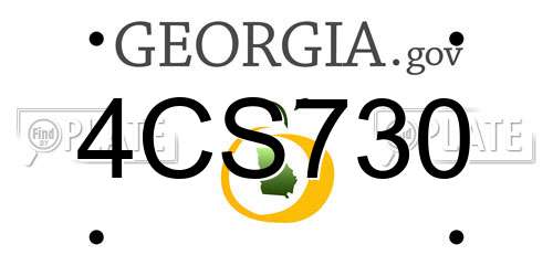 4CS730 Georgia License Plate