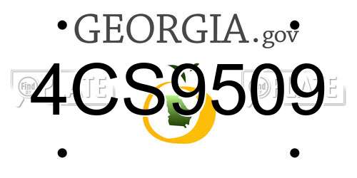 4CS9509 Georgia License Plate
