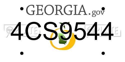 4CS9544 Georgia License Plate