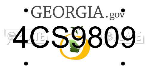 4CS9809 Georgia License Plate