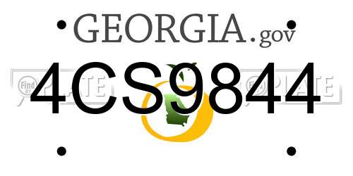 4CS9844 Georgia License Plate