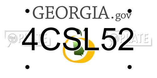 4CSL52 Georgia License Plate