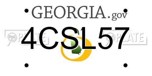 4CSL57 Georgia License Plate