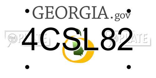 4CSL82 Georgia License Plate