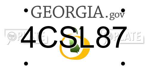 4CSL87 Georgia License Plate