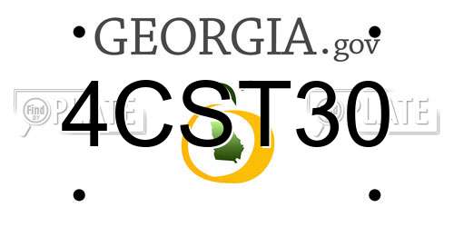 4CST30 Georgia License Plate