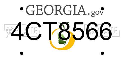 4CT8566 Georgia License Plate