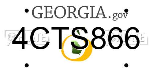4CTS866 Georgia License Plate