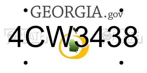 4CW3438 Georgia License Plate