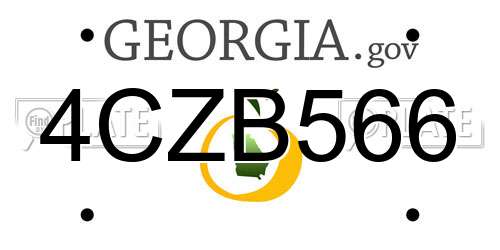 4CZB566 Georgia License Plate