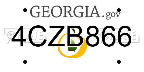 4CZB866 Georgia License Plate