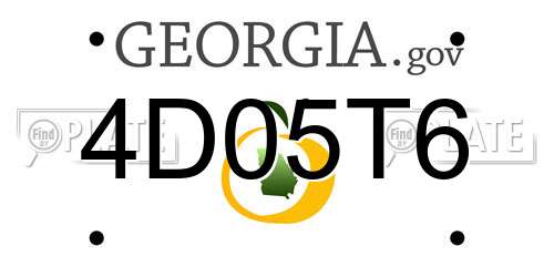 4D05T6 Georgia License Plate