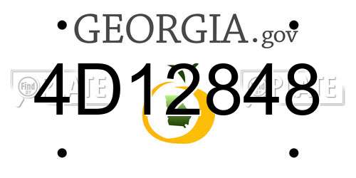 4D12848 Georgia License Plate