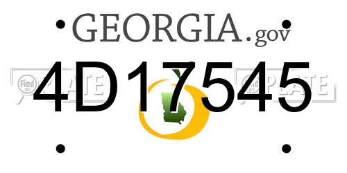 4D17545 Georgia License Plate