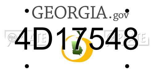 4D17548 Georgia License Plate