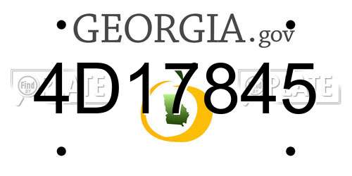 4D17845 Georgia License Plate
