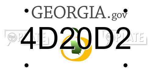 4D20D2 Georgia License Plate