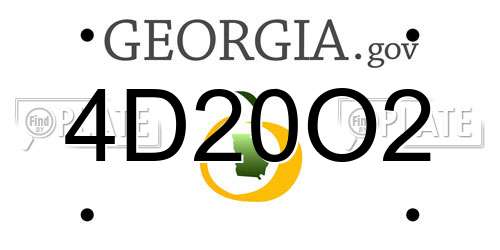 4D20O2 Georgia License Plate