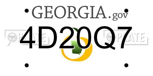 4D20Q7 Georgia License Plate