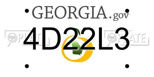 4D22L3 Georgia License Plate