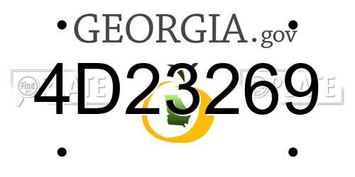 4D23269 Georgia License Plate