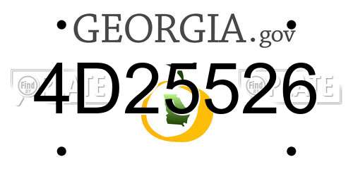 4D25526 Georgia License Plate
