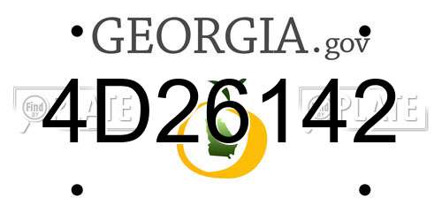 4D26142 Georgia License Plate