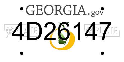 4D26147 Georgia License Plate