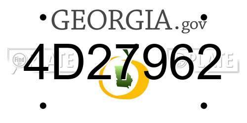 4D27962 Georgia License Plate