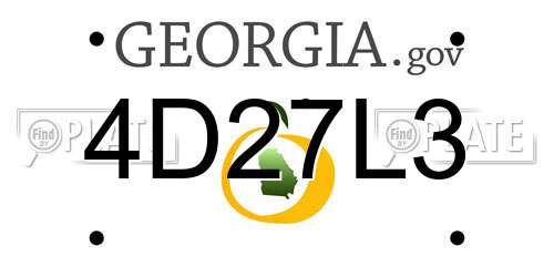 4D27L3 Georgia License Plate