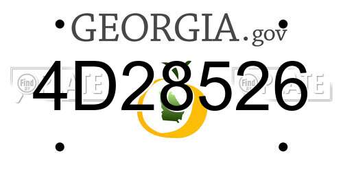 4D28526 Georgia License Plate