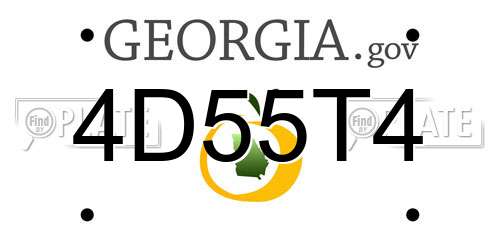 4D55T4 Georgia License Plate