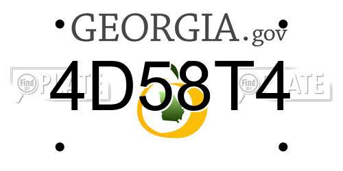 4D58T4 Georgia License Plate