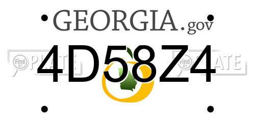 4D58Z4 Georgia License Plate