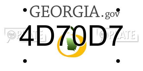 4D70D7 Georgia License Plate