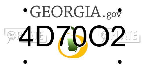 4D70O2 Georgia License Plate