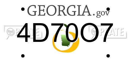 4D70O7 Georgia License Plate
