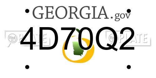 4D70Q2 Georgia License Plate