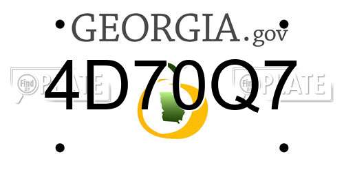 4D70Q7 Georgia License Plate
