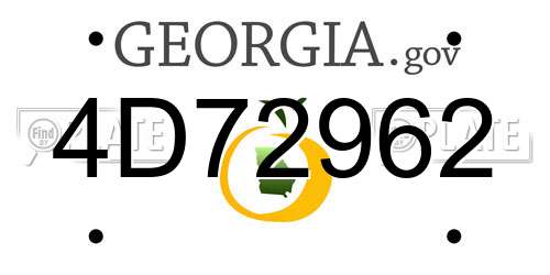 4D72962 Georgia License Plate
