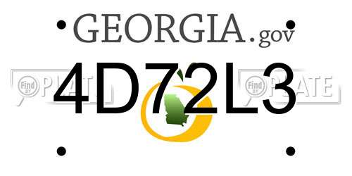 4D72L3 Georgia License Plate