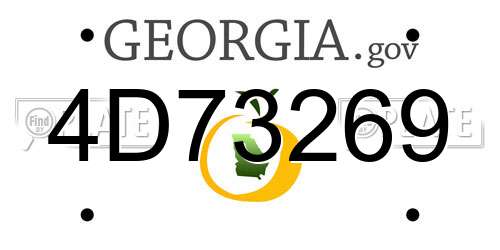 4D73269 Georgia License Plate